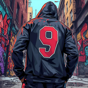 Sudadera con Capucha Estilo Urbano, Tejido Grueso, con Estampado Gráfico de Números Únicos y Opciones de Diseño Personalizado OEM/ODM - Product Image 4