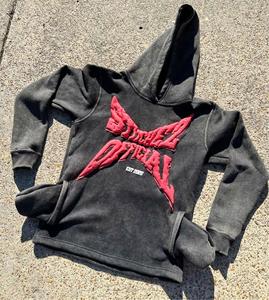 Pull-over surdimensionné pour hommes personnalisé délavé à l'acide Sweat à capuche lourd avec logo imprimé Streetwear Sweats à capuche pour hommes délavés à l'acide - Product Image 1