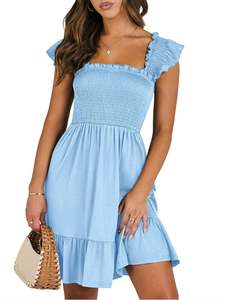 2025เดรสแม็กซี่ลายดอกไม้แขนกุดสำหรับผู้หญิงคอปาดลำลองแขนกุดสำหรับฤดูร้อน - Product Image 4