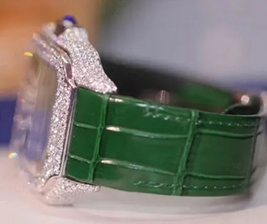 นาฬิกาข้อมือทรงสี่เหลี่ยม สายหนัง สแตนเลส สไตล์ฮิปฮอป สำหรับนักธุรกิจ หน้าปัดกระจก ประดับเพชรโมอิสซาไนต์ พร้อมสายหนัง - Product Image 3