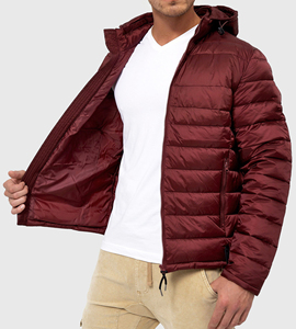 Veste d'hiver matelassée décontractée pour homme, style streetwear, logo sur le devant, tissu imprimé personnalisé, OEM personnalisé - Product Image 3