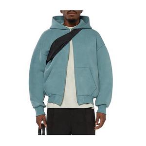 OEM 2025 Unisex de alta calidad Streetwear personalizado bordado 100% algodón sudaderas con capucha para hombres niños de gran tamaño cremallera invierno - Product Image 2