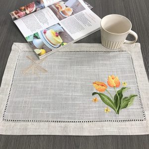 Tapis napperons cuisine napperon caboteur coton lin broderie Pad plat tasse à café tapis de Table décor à la maison OEM - Product Image 2