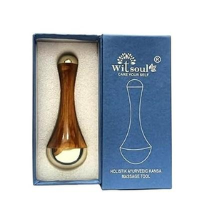 Vente en gros de baguette Kansa 100% pure personnalisée manche en bois écologique outil de massage ayurvédique pour le visage et le corps par glowin fashion - Product Image 4