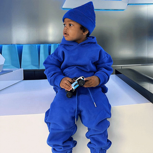 Conjunto Deportivo de Invierno Azul Rey para Niños Pequeños, Talla Grande, con Sudadera con Capucha y Pantalones Jogger, Atuendo de Dos Piezas de Felpa Acogedora para Uso Casual Unisex - Product Image 6