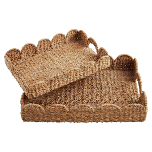 OEM Custom Rustic Seagrass <b>Storage</b> Tray Handwoven Natural Brown Back to School - Product Image 3
