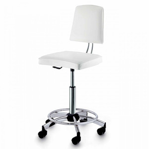 <b>Salon</b> <b>Stool</b> for Hairdressers with Ergonomic Backrest Metal Frame Made in Italy - Product Image 1
