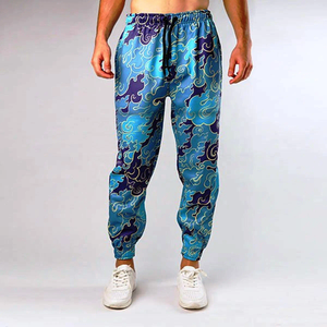 Pantalon de survêtement baggy en tricot délavé à l'acide pour hommes Logo personnalisé 100% coton avec jambe large en molleton lourd - Product Image 5