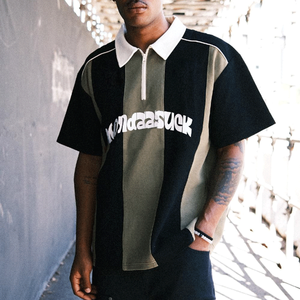 เสื้อฟุตบอลปักลายโลโก้คุณภาพสูงสำหรับผู้ชายเสื้อฟุตบอลแบบย้อนยุคมีปกเสื้อโปโลถักสำหรับผู้ชาย - Product Image 5