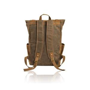 9120 Sac à dos rétro en cuir toile marron - Product Image 2