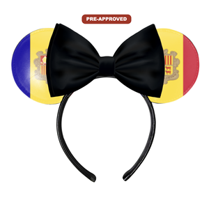 Diadema Personalizada Hecha a Medida con Diseño de Orejas de Ratón y Accesorios de Bandera para Andorra H.E.R. - Product Image 1