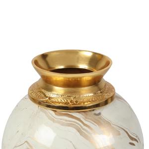 Juego de Jarrones Metálicos Modernos de Estilo Mármol Blanco con Detalles Dorados, Perfectos para Interiores Minimalistas de Lujo y Temas de Decoración del Hogar Refinados - Product Image 4