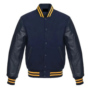 Fabricant OEM, veste de baseball varsity personnalisée de haute qualité pour hommes, broderie en chenille, manches en cuir pour l'hiver - Product Image 1
