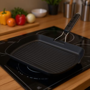 DIETIGRILL INDUCTION Plaque de cuisson antiadhésive en aluminium 35x25cm Noir 05520250 Compatible avec Ilsa pour plaques de cuisson et poêles à griller - Product Image 3