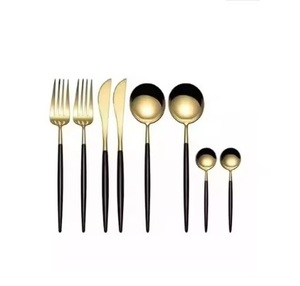 Ensemble de couverts royaux en or Super couverts avec un design moderne, vaisselle durable en acier inoxydable poli miroir - Product Image 4