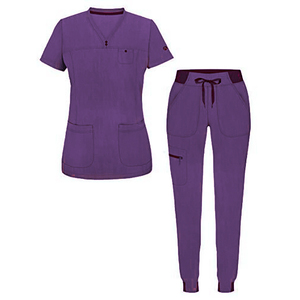 ชุดสครับผ้าแคนวาสสำหรับพยาบาลชุดสครับผ้าแคนวาสสำหรับขัดผิวระบายอากาศได้ดีโลโก้ตรงจากโรงงาน - Product Image 4