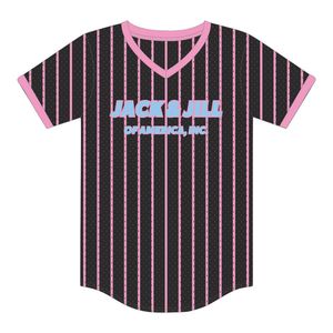 Jack e Jill of America Pullover nero gessato maglia da Baseball nero organizzazioni professionali civiche magliette in rete personalizzate - Product Image 2