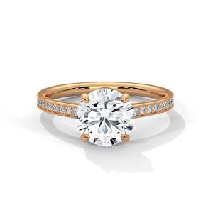 Anillo de Compromiso con Diamante Cultivado en Laboratorio de 2 Quilates, Claridad VVS, Solitario con Piedras Laterales, Oro Sólido de 14K, Bañado en Rodio, Certificado IGI - Product Image 3
