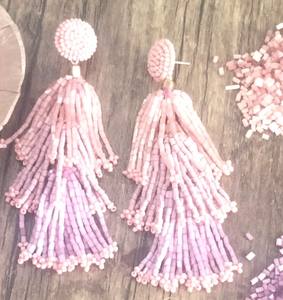 Wholesale Hot New Fashion Bohemian <b>Colorful</b> Woven Raffia <b>Beads</b> Knit Hoop Earrings Retro Geometric Women's Summer Vacation - Product Image 3