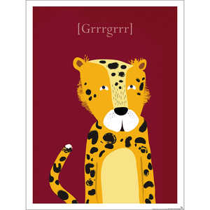 Póster Infantil de Leopardo Hecho a Mano, Impresión Digital de Lujo en Lienzo de Porcelana de Cristal para Decoración de Pared - Product Image 1