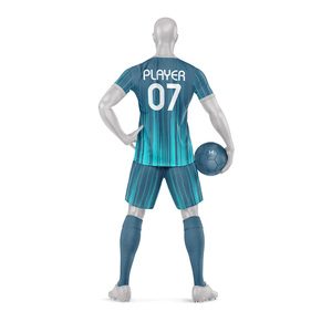 Ensemble de maillots de football personnalisés avec logo de club, shorts et uniformes pour hommes, 100% polyester, écologique, léger, respirant, séchage rapide - Product Image 5