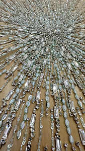 Tissu de dentelle de mariage personnalisé en cristal lourd bleu clair 2024, luxueux, entièrement orné de perles et de cristaux lourds - Product Image 4
