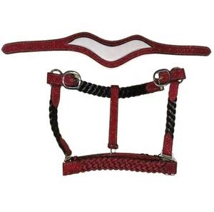 Totalmente ajustable inglés sillín de cuero caballo Halter inteligente brillante menta piel acolchada opciones multicolores logotipo personalizado - Product Image 1