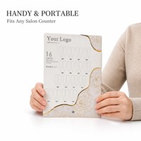 Présentoir de Couleurs de Vernis à Ongles Personnalisé 16 Nuances, Support d'Échantillons Doré Floral pour Salon et Studio