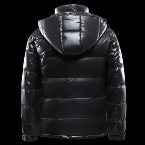Black <b>Hooded</b> Puffer <b>Jacket</b> Quilted Winter <b>Padded</b> Coat Lightweight Insulated Down <b>Hooded</b> Puffer <b>Jacket</b> for Outdoor Hiking - Product Image 4