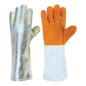 Gant de soudage en cuir de vache résistant aux hautes températures, aluminisé, spécial soudeur, anti-brûlure, gant de travail - Product Image 1