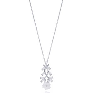 Collier Pendentif Chic Fleur Charmante avec Pierre CZ Marquise, Collection Été, Fabrication Artisanale Turque, Vente en Gros, Bijoux en Argent Sterling 925 - Product Image 5