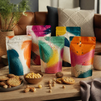 Op maat bedrukte logo stand-up pouches voor voedselverpakkingen met ritssluiting, vochtbestendig materiaal voor snacks en snoep