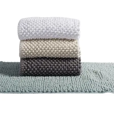Плетеный вручную 100% натуральный хлопок синель галька коврики для ванной оптовая цена прочный и нескользящий коврик для ванной поставка
