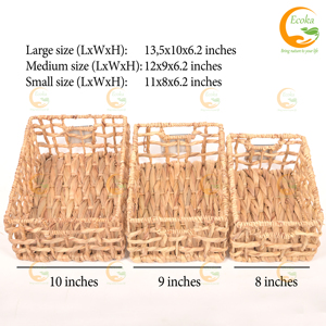 Customizable Portable Open Weave Water Hyacinth <b>Storage</b> <b>Basket</b> with Chalkboard Label for Home Use in Vietnam - Product Image 5