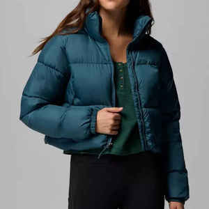High Quality Wholesale Women's Clothing Short <b>Cropped</b> Zip up Bomber Puffer Winter Ladies <b>Jackets</b> Coats for Women - Product Image 2