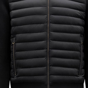 Manteau matelassé coupe ajustée pour hommes veste hybride légère manches en tricot décontracté en nylon à l'avant OEM personnalisé à l'usine pour l'hiver - Product Image 6
