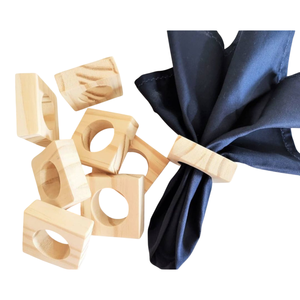 Ronds de serviette en bois élégants porte-serviettes faits à la main meilleure vente décor de table accessoires Npakin décoration de table à manger festive - Product Image 6