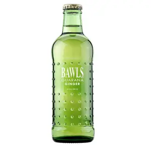 BAWLS姜汁汽水配瓜纳含咖啡因的苏打水能量饮料玻璃瓶10盎司 (12箱)