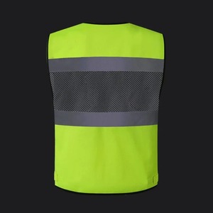 Chaleco de alta visibilidad para hombre, ropa de trabajo de construcción de carreteras, chaleco de seguridad personalizado, logotipo reflectante rojo, tela de lona con texto, bolsillos de verano - Product Image 3