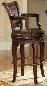 Handmade Asian Antique Wood Frame Living Room Chair Synthetic Leather <b>Upholstery</b> Memory <b>Foam</b> Filling 5-Year Warranty-Lixora - Product Image 4