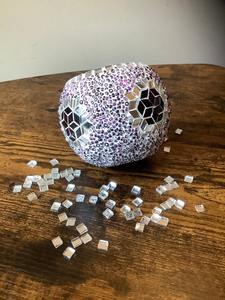 Custom Colored Glass <b>Candle</b> Votive Scented T-light Holder With Mosaic Finishing for Night <b>Dinner</b> Party Table Decor Design - Product Image 5