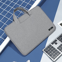 Grande sacoche pour ordinateur portable de 14-15 pouces, grise, style professionnel moderne, en nylon Oxford durable, avec fermeture éclair, sacoche portable, modèle de travail