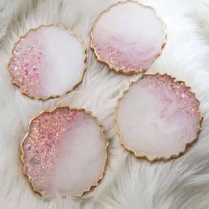 Ensemble de dessous-de-verre en bois artistique avec fleurs séchées intégrées, fait à la main, moderne, carré, durable, réutilisable, tapis décoratifs pour tables de salon - Product Image 3