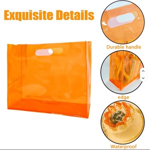 Custom Orange PVC <b>Plastic</b> <b>Tote</b> Shopping Bag | Waterproof Foldable Gift Packaging Pouch | Heavy Duty Clear Colored PVC Han - Product Image 4
