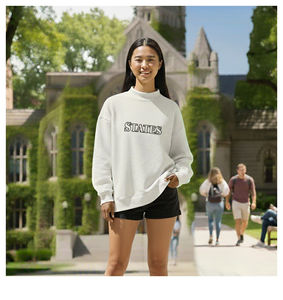 Meilleure broderie Vêtements de rue pour femmes Mode Delta Sigma Chi Sweat-shirt à col montant Chaleur structurée et coupe classique - Product Image 5