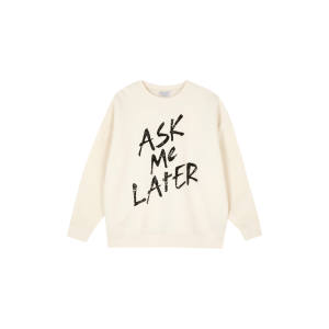 Sudadera de Cuello Redondo de Lana y Algodón para Mujer, de Gran Tamaño, con Apliques Forrados, Informal, Holgado, de Manga Larga, para Otoño e Invierno - Product Image 5