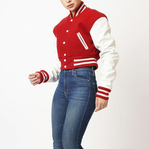 Baseball Varsity Veste Femmes Printemps Vestes 2024 Femmes Vêtements Chic En Cuir Manches Manteaux Letterman Veste - Product Image 5