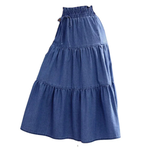 Jupe en denim de coton premium, design simple et sobre, couture de haute qualité, fabrication directe d'usine au Pakistan. - Product Image 2