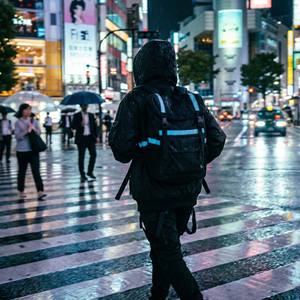 Sweat-shirt d'hiver respirant de style streetwear tactique, bande réfléchissante néon haute visibilité, coton noir, poids lourd, course nocturne - Product Image 2