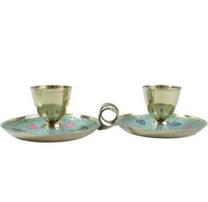 High quality brass <b>tea</b> <b>cup</b> exporter <b>saucer</b> <b>set</b> with traditional motifs durable design for cultural <b>tea</b> events best price - Product Image 5